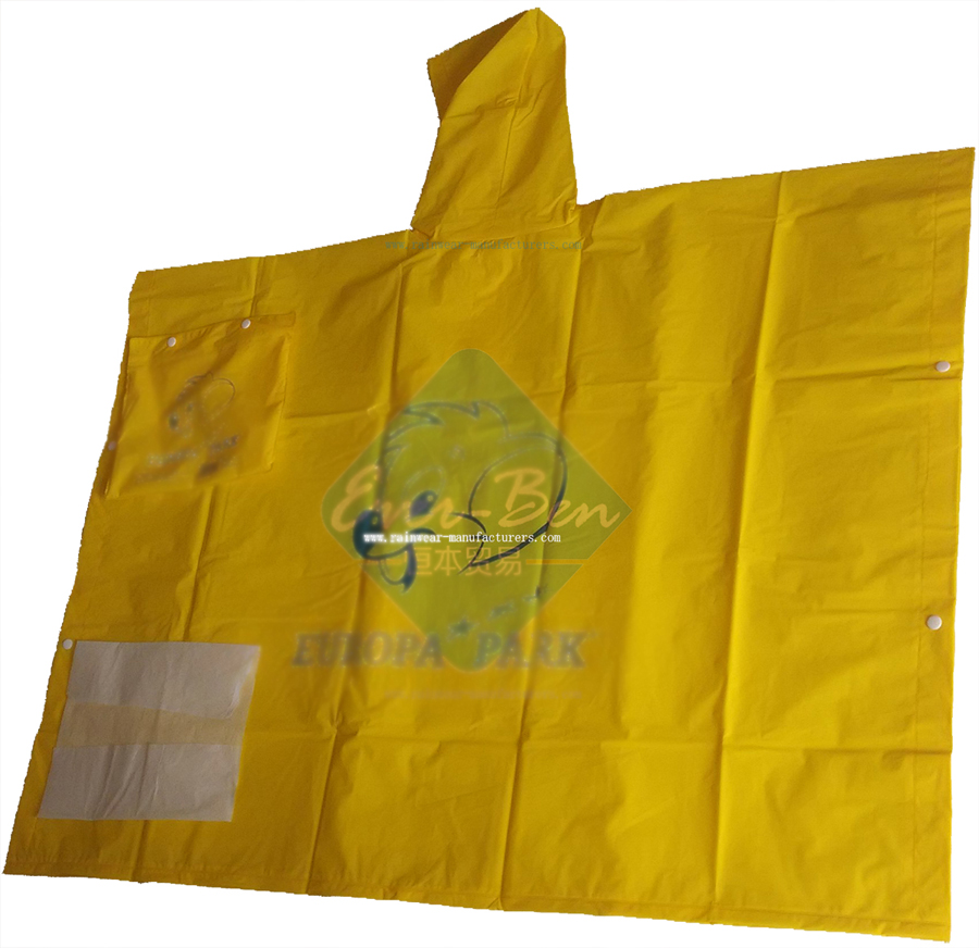 Yellow EVA Festival Rain Poncho for children